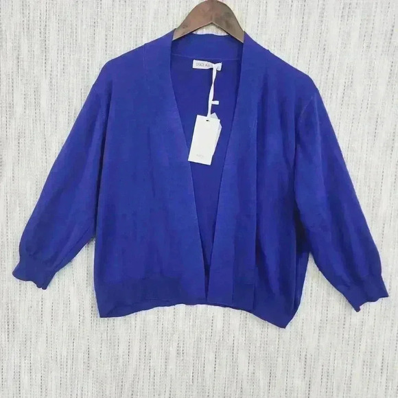 NWT Grace Karin Women's Cardigan Sweater XXL Open front Navy - Picture 1 of 7